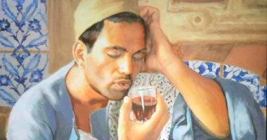 حسن الرداد بالطاقية والجلابية فى لوحة بريشة فريد فاضل.. صورة 