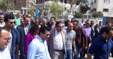 محافظ دمياط ووزير الشباب والرياضة يتابعان أعمال الإنشاءات باستاد دمياط