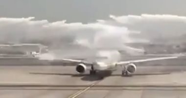شاهد.. كيف احتفل مطار دبى باليوم الوطنى السعودى