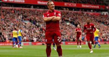 شاكيرى يسجل ثالث أهداف ليفربول ضد كارديف من صناعة محمد صلاح