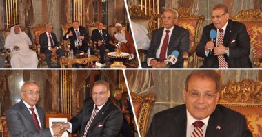 صور.. حسن راتب يهدى قلادة جامعة سيناء للواء أركان حرب السيد عبد الفتاح حرحور محافظ شمال سيناء الأسبق فى أمسية "سيناء  التحدى والصمود والنصر".. ويؤكد: الله قيض للأمة رئيسا يحمل أمنيات شعبها ويعيد لسيناء مكانتها