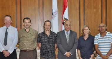 وفد جامعة استيرلينج البريطانية يتابع المشروع البحثى المشترك مع جامعة كفر الشيخ