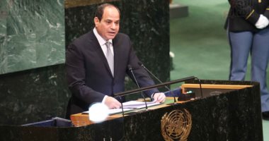 الأهرامات وأبو الهول يضيئان مع كلمة السيسى فى اجتماع مكافحة الأمراض بالأمم المتحدة