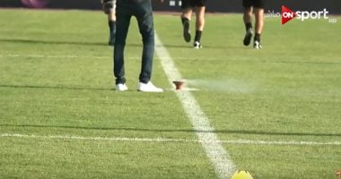 فيديو.. إشعال بخور على أرض الملعب قبل لقاء الاتحاد السكندرى ووادي دجلة