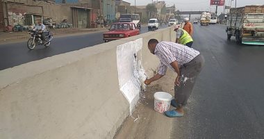 صور.. حملة نظافة وتجميل الطريق الزراعى بالقليوبية