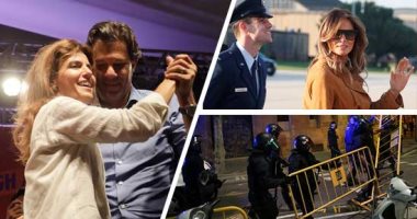 صور.. العالم هذا الصباح.. ميلانيا ترامب تقوم بجولة أفريقية تشمل مصر.. مرشح رئاسى برازيلى يرقص مع زوجته خلال مسيرة لأنصاره فى ريو دى جانيرو.. واشتباكات بين الشرطة الإسبانية وكتالونيين فى ذكرى استفتاء الانفصال