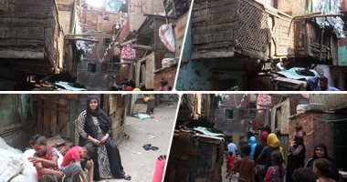 أهالى حكر السكاكينى "عايشين على الهامش".. حوائط مائلة وسلالم خشبية تهدد السكان يوميا وغرفة واحدة لكل أسرة.. مواطن: أنشأت حماما فى البلكونة والبيوت تنهار يوميا.. ومحافظة القاهرة: نقلهم نهاية العام إلى المحروسة