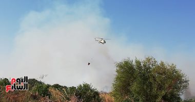 صور.. الطائرات تسيطر على حريق الراشدة فى الوادى الجديد