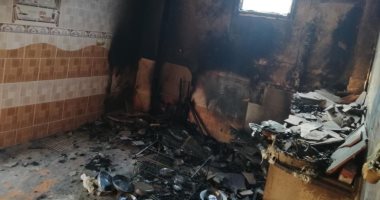 صور.. ننشر اللقطات الأولى لخسائر حريق الراشدة بالوادى الجديد