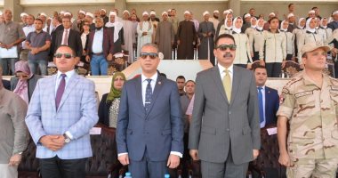 صور.. محافظ سوهاج ومدير الأمن يشهدان احتفالات أعياد أكتوبر بالاستاد الرياضى