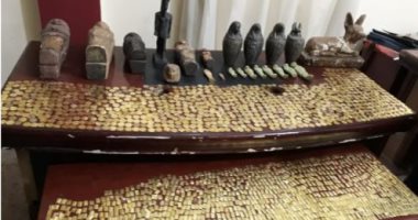 ضبط 13 تمثالا أثريا من العصور الفرعونية والرومانية بحوزة شخصين فى الفيوم  