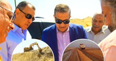 صور.. "اليوم السابع" فى جولة لتفقد أعمال تنفيذ طريق القاهرة ـ أسيوط الصحراوى الغربى.. هيئة الطرق تنفذه ضمن المشروع القومى كخامس طريق حر بطول 400كم خلال 3 أعوام.. يتكون من 5 حارات لكل اتجاه بينهم حارتين للشاحنات