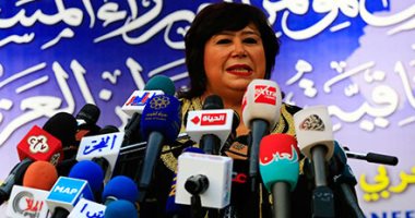 صور.. إيناس عبد الدايم تلقي كلمة الرئيس فى مؤتمر وزراء الثقافة العرب