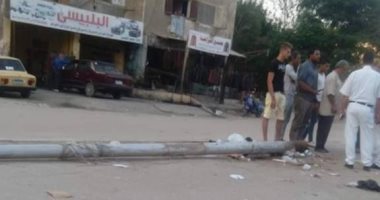صور.. مصرع طفل بعد سقوط عمود إنارة على رأسه فى السلام 