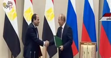 السيسي: اتفقت مع بوتين على أهمية تبادل المعلومات حول جهود مكافحة الإرهاب