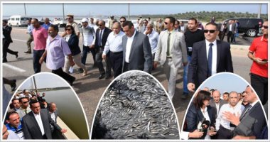 صور.. وزير الزراعة يفتتح موسم صيد مزرعة "برسيق" بالبحيرة:. ويؤكد: المزرعة من أكبر مزارع الهيئة العامة للثروة السمكية.. ومراجعة القيمة الإيجارية للمزارع تلبية لطلب المستأجرين واستكمال تطهير وتطوير بحيرة إدكو