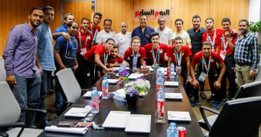 صور .." اليوم السابع" يحتفل بمنتخب الصالات بعد برونزية اوليمبياد الأرجنتين