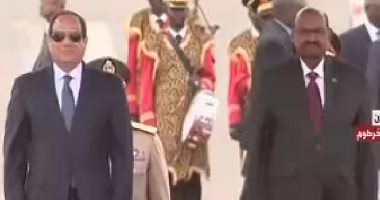 مراسم استقبال رسمية لدى وصول الرئيس السيسي العاصمة السودانية الخرطوم