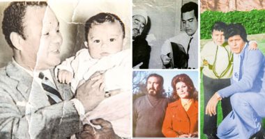 النقشبندى والمعلم رضا وعبدالمطلب.. صور نادرة لنجوم الزمن الجميل مع أسرهم.. جدو عبده يلعب مع أحفاده.. ونجاة تحمل ابن عبدالغنى السيد.. طفولة حازم إمام مع العميدة والثعلب الكبير.. والشرير الظريف مع أطفاله