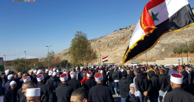 سوريون يعتصون فى الجولان المحتل رفضا لاجراء الانتخابات المحلية الإسرائيلية