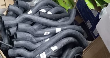 ضبط قطع غيار سيارات مجهولة المصدر فى محل بالهرم