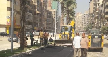 صور.. استكمال أعمال توسعة وتطوير شارع المطبعة لتنفيذ مترو الهرم