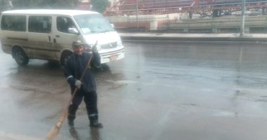 صور .. أمطار رعدية غزيرة فى مناطق متفرقة بالاسكندرية فى نوة "المكنسة"