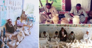 صور.. "الألباستر" والتحف الفرعونية المقلدة بوصلة الأقصر الاقتصادية.. الورش والمعارض تنتشر بطول طريق وادى الملوك وجبال الفراعنة.. والأسعار تبدأ بـ50 جنيها وحتى الآلاف.. وأحد الصناع: صنعت تحف لملكة إسبانيا