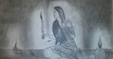 صور.. "لينا جابر".. فنانة أحبت الرسم فدرسته للموهبين مجانا