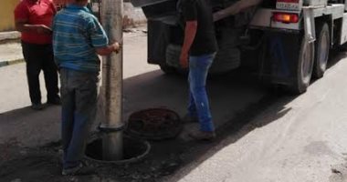 مياه القناه تنهى تطهير شبكات صرف منطقة عبد الحكيم عامر بالإسماعيلية