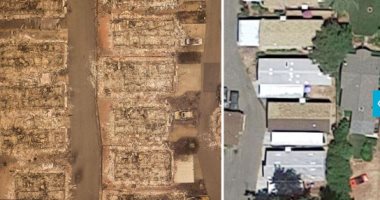 "Before & after" النيران تحول "باراديس" بكاليفورنيا إلى مدينة أشباح "صور"