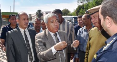 محافظ أسوان يتفقد موقع حريق زراعات الهيش بالجبانة الفاطمية