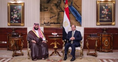 الخارجية السعودية تنشر صورا لجلسة مباحثات الرئيس السيسى مع ولى العهد السعودى