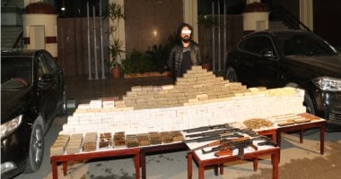 ضبط عنصر شديد الخطورة بالجيزة بحوزته 1623 طربة حشيش وأسلحة
