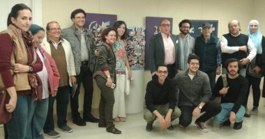 صور.. أشرف رضا يفتتح معرض يارا حاتم بكلية الفنون الجميلة بالزمالك