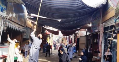 حملة إزالة مكبرة للاشغالات بشارعى السوق والمركز بمدينة إدفو