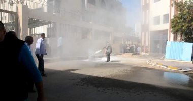 صور.. تنفيذ سيناريو تجربة إخلاء مبنى شبكات كهرباء البحر الأحمر