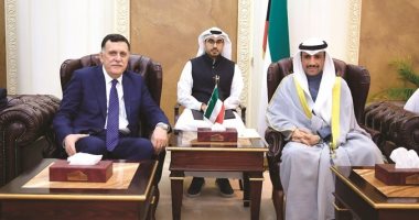 رئيس مجلس الأمة الكويتى يبحث مع السراج مستجدات الأوضاع الراهنة فى ليبيا
