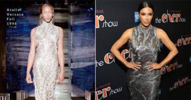 "مابيهمهاش".. كيم كاردشيان بفستان من Versace  صمم من 20 سنة 