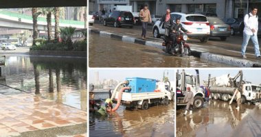 صور.. انفجار ماسورة مياه بكورنيش النيل أمام ماسبيرو.. الدفع بـ10 سيارات شفط.. وقطع المياه عن الزمالك بالكامل وميدان التحرير.. وتوفير سيارات مياه شرب للمناطق المتأثرة.. وقراء يشاركون بصور لتوقف حركة المرور