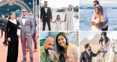 2018.. عام الحب والزواج فى الوسط الفنى .. قصص حب ولدت فى كواليس تصوير أعمال فنية وأخرى أثارت جدلا على  الـسوشيال ميديا.. شيرين عبدالوهاب أعلنت ارتباطها بحسام حبيب بعد النفى.. وزواج وليد فواز ومى سليم فى الأقصر 