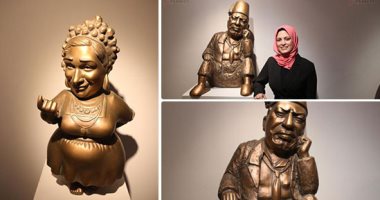 شاهد.. معرض "تياترو" لـ مى عبد الله يعيد الحياة لـ22 من نجوم الزمن الجميل أبرزهم مارى منيب وسعاد حسنى وعبد الفتاح القصرى وعادل أدهم.. الفنانة: معرضى استكمال لمشروع تخرجى.. وأعد الجمهور بتقديم تمثال لـ محمد صلاح