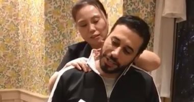 "الوحش اليابانى دمرنى".. أحمد السعدنى يخضع لجلسة مساج "فيديو"