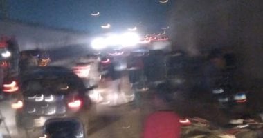مستشفى بنى سويف الجامعى تستقبل 5 مصابين فى تصادم سيارتين على طريق اهناسيا 