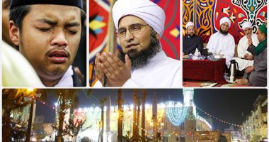 المصريون يحتفلون بذكرى قدوم رأس الحسين والسنة الميلادية..جلسات الذكر والمديح تستمر حتى الساعات الاولى من العام الجديد..اليوم الليلة الكبيرة ويحييها محمود التهامى..وتواجد لافت للحبيب على الجفرى