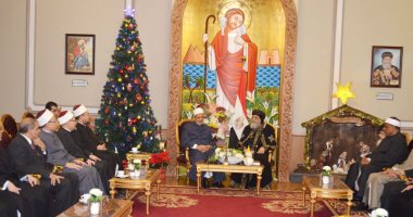 شيخ الأزهر ووزير الأوقاف والمفتى يزورون البابا تواضروس للتهنئة بالعام الجديد