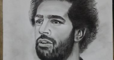 أبرزهم محمد صلاح.. قارئ يشارك بلوحات فنية باستخدام القلم الرصاص والألوان