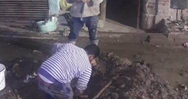 استجابة لـ"اليوم السابع".. مياه القاهرة الكبرى تصلح ماسورة بعزبة رستم