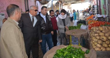 محافظ الوادى الجديد يتفقد سوق الخارجة ويخصص قطعة أرض لإنشاء مقر للبريد