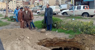 هبوط أرضى بحى المنتزه شرق الإسكندرية بسبب موجة الطقس السيئ